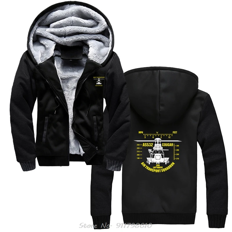 Air Transport streetwear coats Squadron Hoodie AS532 Cougar 3RD Luftwaffe Winter Printing Hoody fashion jacket zip up hoodies