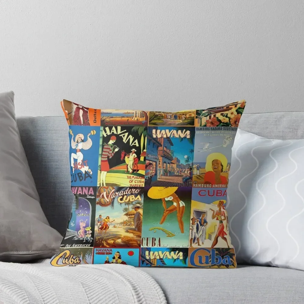 Vintage Cuba Posters Throw Pillow ornamental pillows luxury throw pillow covers Pillowcase pillow pillowcase