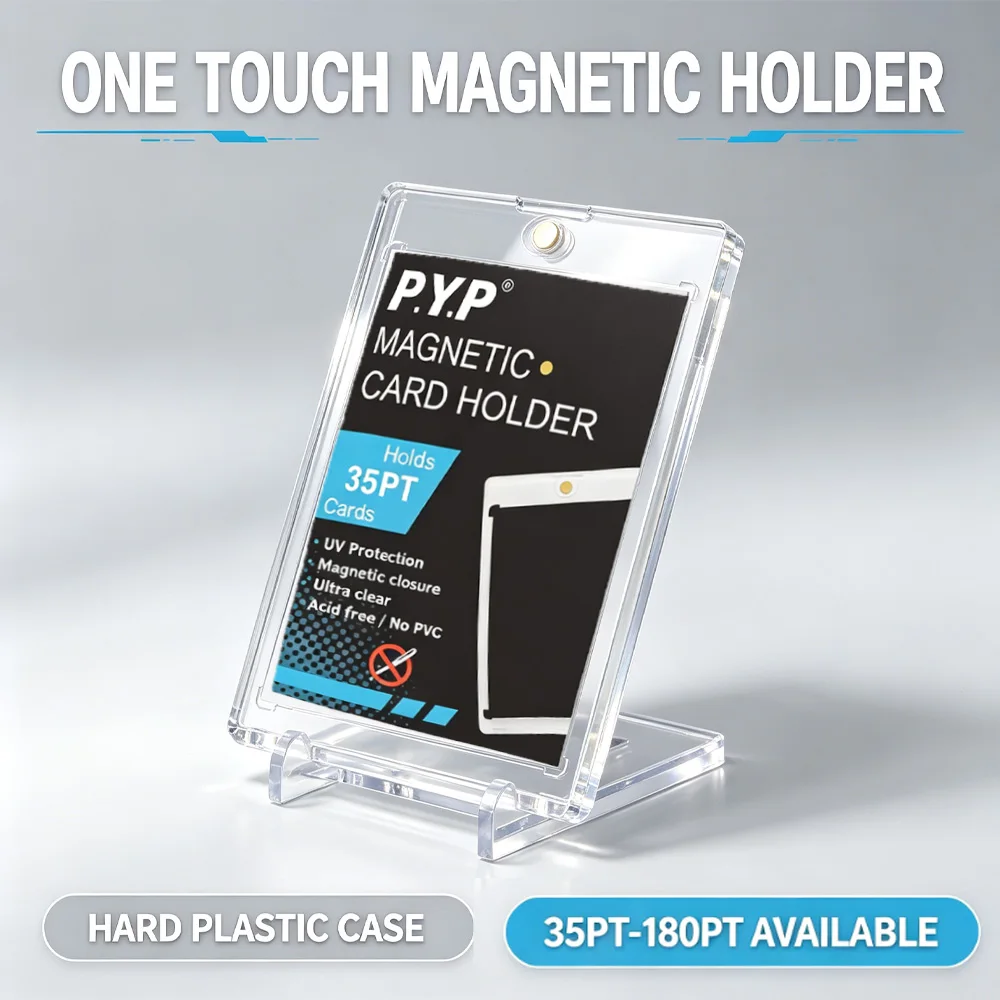 35PT-180PT One Touch Magnetic Card Holder Multiple Thickness Options Trading Card Protector for Basketball Sports Cards