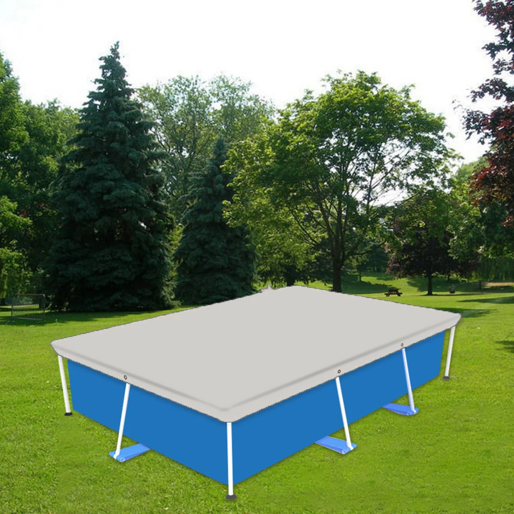 Swimming Pool Cover with Waterproof Oxford Fabric and PU Coating Dustproof and Heat Reflective Silver for Pools