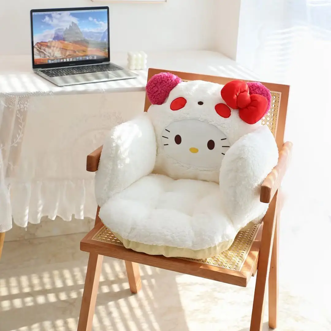 Sanrio Hello Kitty Cute Girl Chair Cushion Winter Warm Cartoon Mymelody Kuromi Cinnamoroll Anime Surrounding Comfortable Cushion