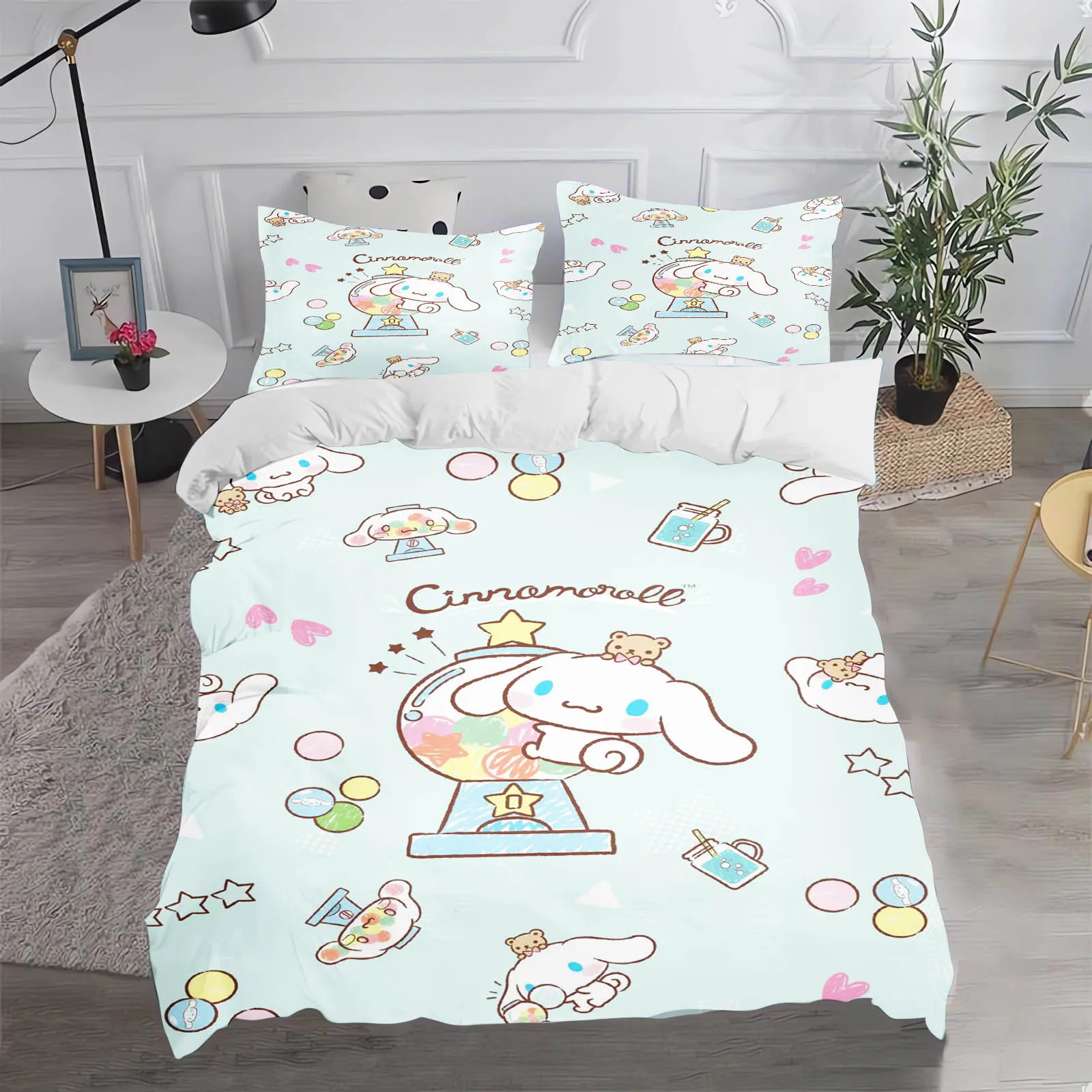 

Cinnamon Dog Sanrio Double Duvet Cover Set Bedding 3-Piece Set 1 Quilt Cover 3D Children'S Suitable For Children And Adults Hom