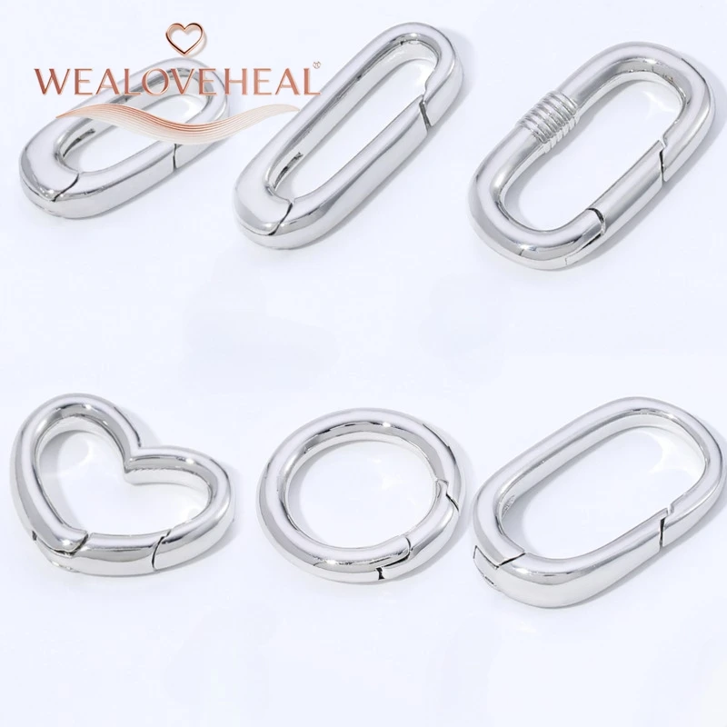 Hochwertige 18K vergoldete Messing-Karabinerhaken in Kreis-, Oval- und Herzform mit Druckverschluss für DIY-Schmuckherstellung. – Detail 19