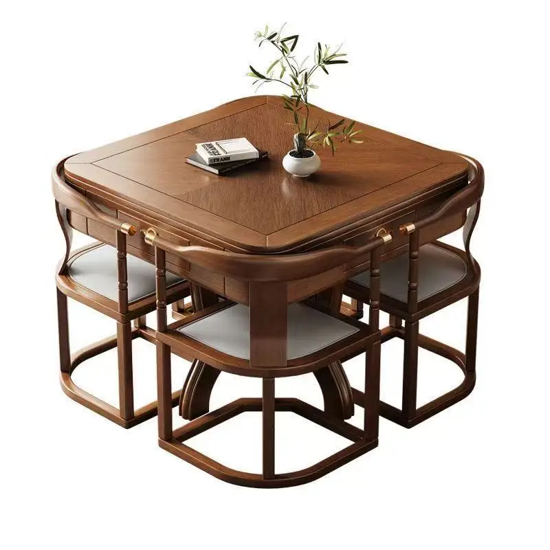 New Chinese Style Solid Wood Mahjong Machine, Dining Table, Mahjong Table, Dining Table Dual-Purpose Dining Table