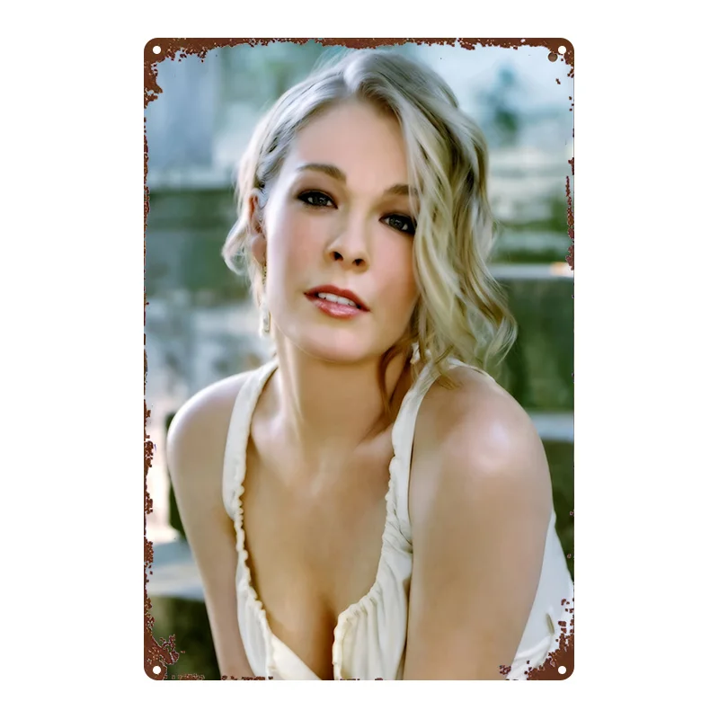 2D Flat, 1pc, Metal Sign, Golden Curly Hair Female Portrait Sign Decoration with Vintage Distressed Look, Suitable for Home a