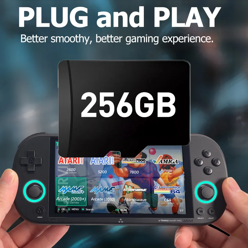 Trimui Smart Pro Game Console SD Card 256GB تركيب مسبقًا 30000+ ألعاب ريترو 50+ محاكيات لـ PSP/PS1/GG/N64 بطاقة الألعاب لـ Trimui