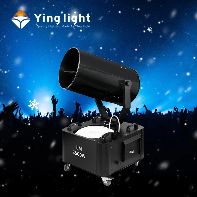 3000W 90 Degree Moving Head Snowflakes Machine with Flight Case Outdoor Making Jet Snow Machine for Wedding Events