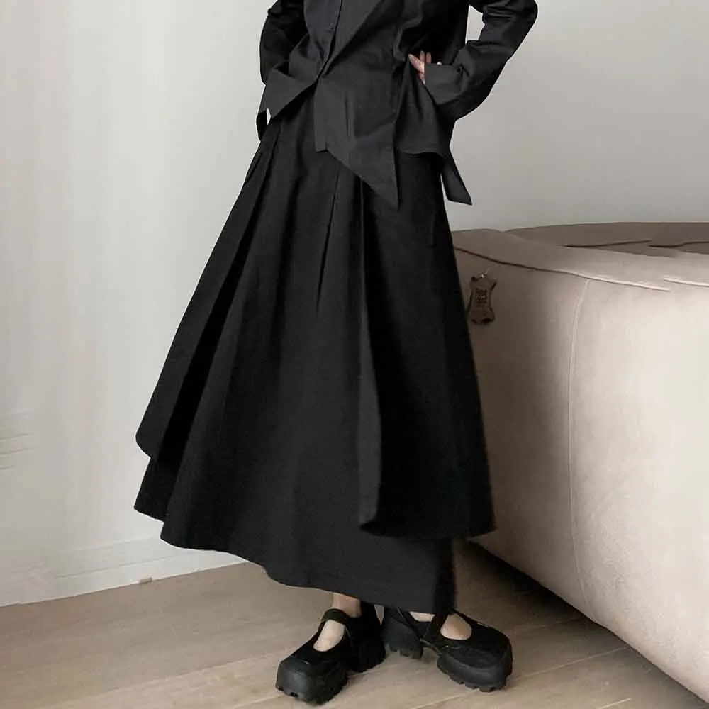 

Winter Men's Solid Color Irregular Skirt Pants Unisex American Retro Fashion Street Loose Casual Simple Breathable Men's Bottoms