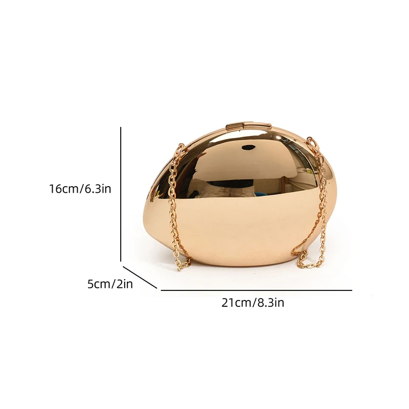 Shell Shape Bag Women\'s Evening Clutch Luxury Brand Bag Trend 2024 Aesthetic Crossbody Sling Purse Novelty Golden Coin Wallet