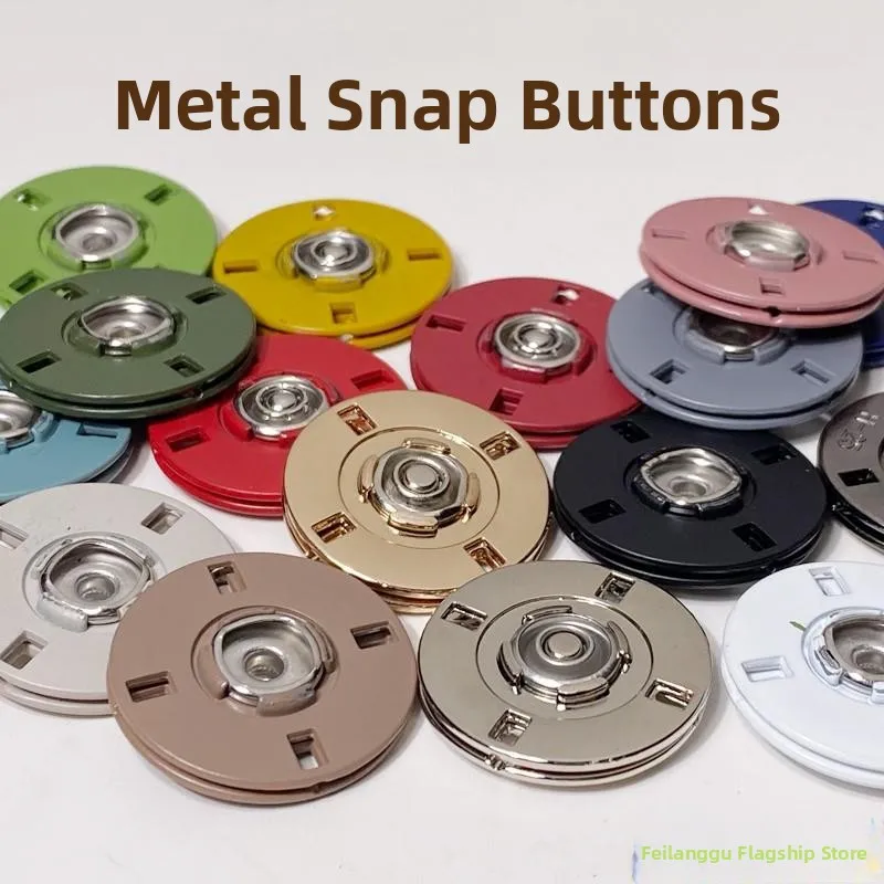 

High-End Metal Button Women's Woolen Coat Anti-Light Loose Fit No Sewing Required Button Luxury Clothing Accory