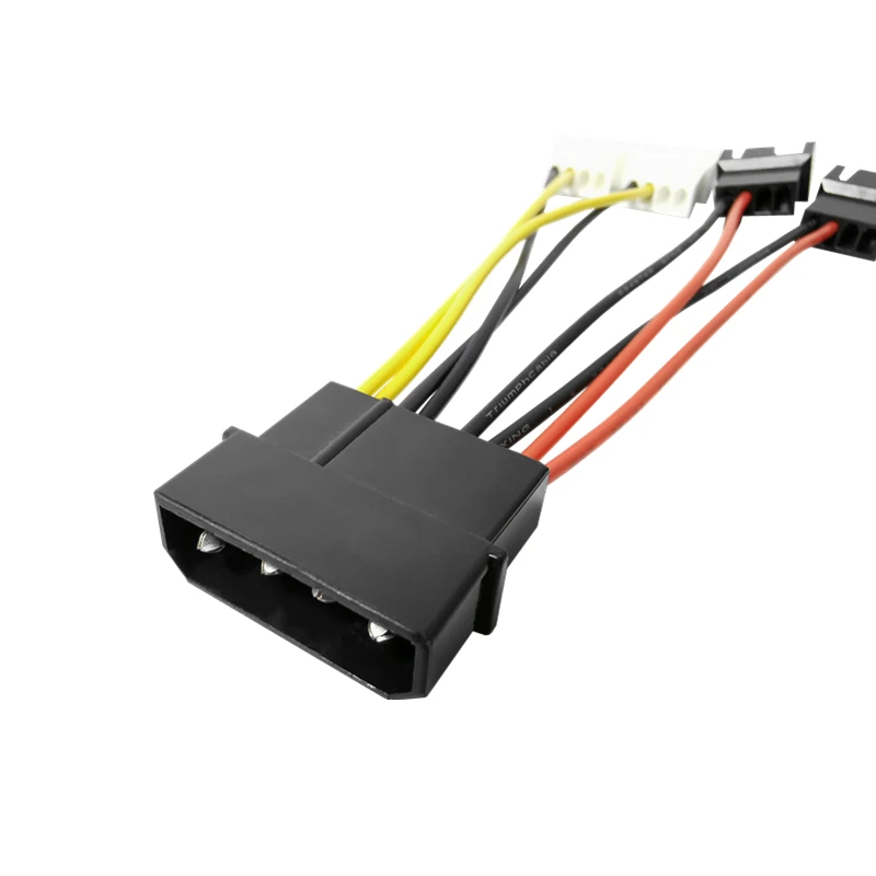 Computer Cooling Fan Power Cables 4Pin Molex to 3Pin / 4Pin fan Power Cable Adapter Connector 12v*2/5v*2 for CPU PC Case Fan