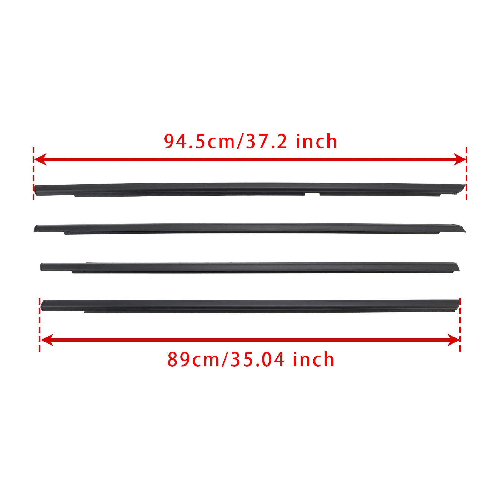 Artudatech 4PCS Door Glass Belt Outer Molding Weatherstrip For Suzuki Grand Vitara 2009-2013