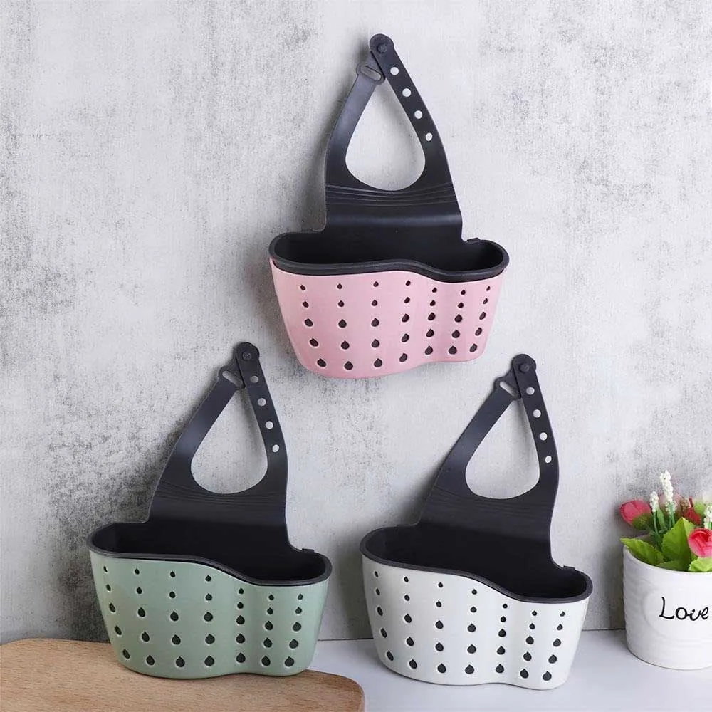 Beige/Green/Blue Kitchen Sink Drain Rack Shelf Basket Organizer Kitchen Accessories Sponge Storage Faucet Holder Soap Drainer