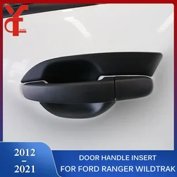 ABS Black Door Insert Handle Bowl Cover For Ford Ranger Wildtrak T6 T7 T8 2012 2013 2014 2015 2016 2017 2018 2019 2020 2021