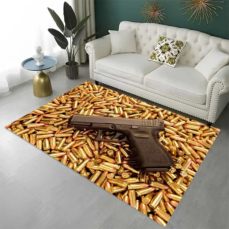 3D pistol carpet living room bedroom home decor carpet garden lawn mat bathroom accessories kitchen slide mat birthday present