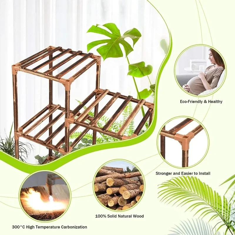 Cfmour Wood Plant Stand Indoor Outdoor, 62.2\