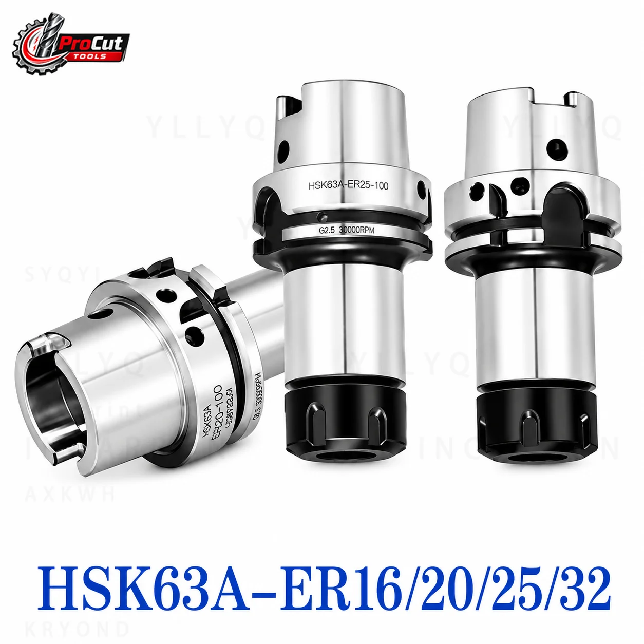 HSK63A ER11 ER16 ER20 ER25 ER32 ER40 Tool Holder HSKA63 ER Collet Chuck CNC Milling Machining Center Tool Holder