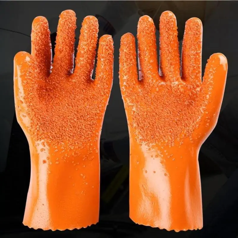 1 Paar wasserdichte, öl- und chemikalienbeständige, rutschfeste, verstärkte Handschuhe – hochwertige PVC-Arbeitshandschuhe für dauerhaften Handschutz. – Detail 8