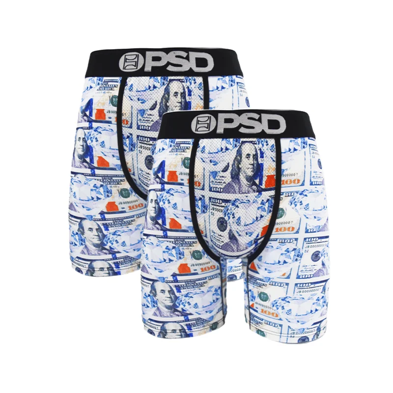 2pcs Men Underwear Boxers Printed Male Panties Lingerie Men Underpants Boxershorts Trunks Plus Size Breathable Seamless