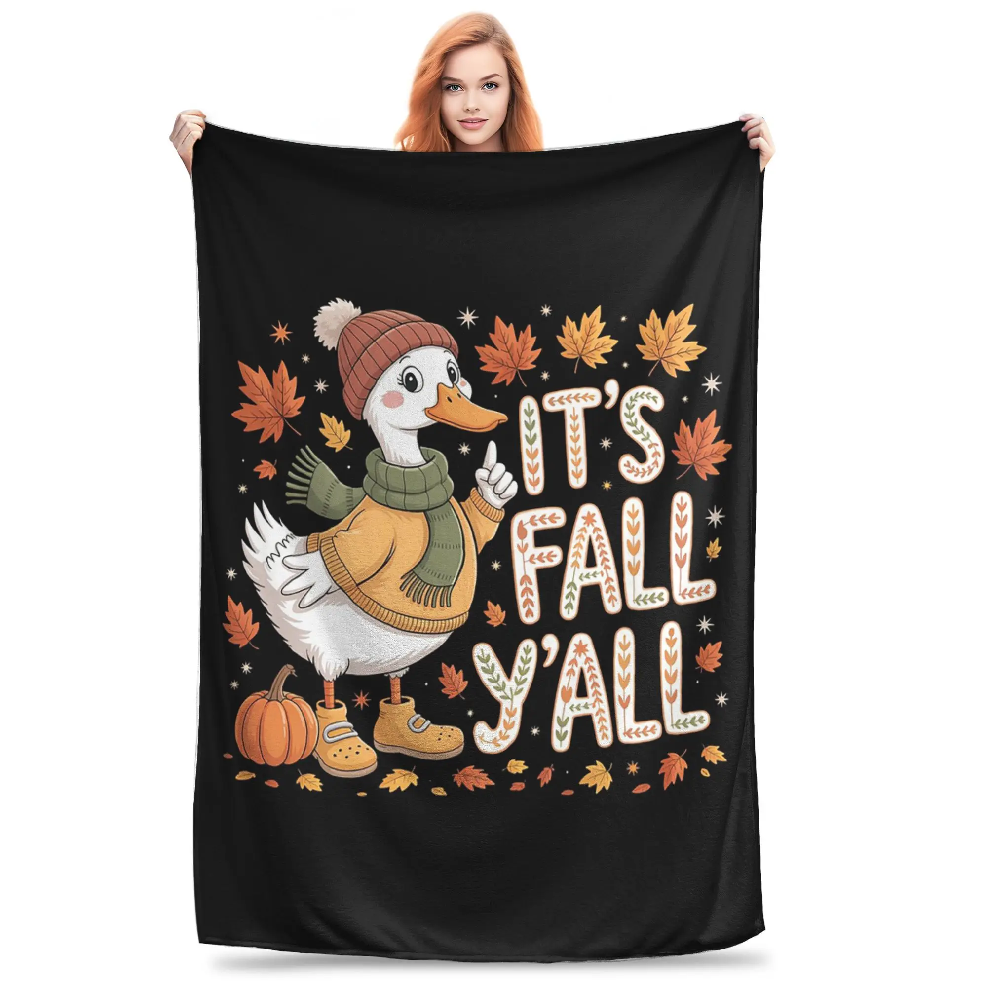 

It's Fall Y'all Goose Blanket Super Soft Fleece Sofa Throw Blanket for Couch Bedding Outdoor Throws Bedspread Quilt