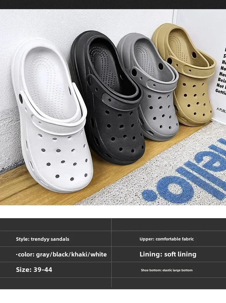 2026 Damen- und Herren-Lochschuhe, Sommer-Rutschfeste Outdoor-Sandalen, Geschlossene Zehen, Superweiche Beach-Slipper mit Dicker und Weicher Sohle – Detail 4