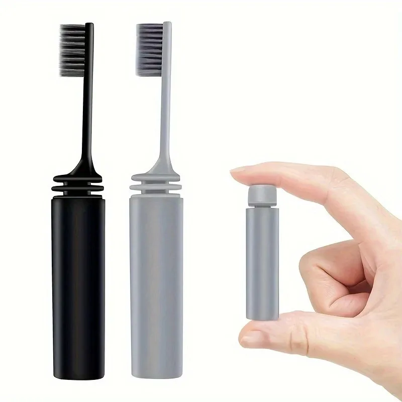 Portable Compact Charcoal Folding Toothbrush - Perfect for TravelCamping, and Hiking - Easy to Take and Efficient Teethbrush