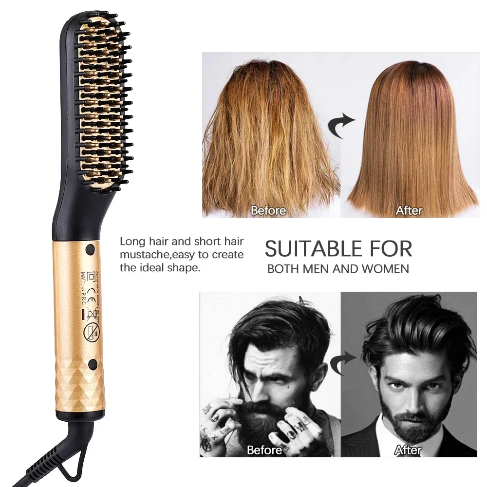 Professionele Haarkam Borstel Baard Stijltang Multifunctionele Haar Rechttrekken Kam Haarkrultang Snelle Verwarming Styling Tools