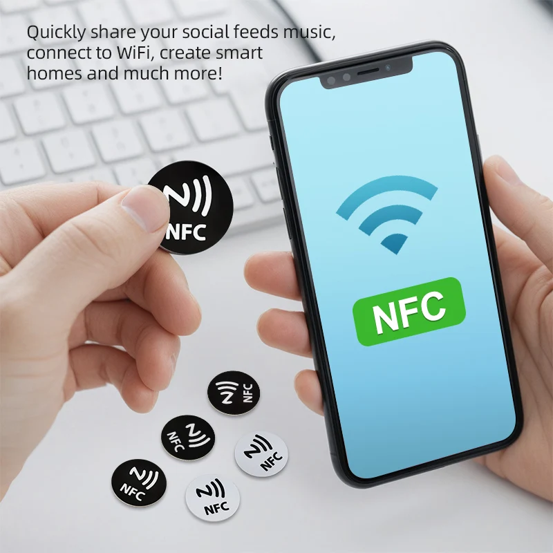 Programmable NFC Tag NTAG215 13.56MHz Universal Smart Devices NFC Chip Sticker 504 Bytes Personal Automation TagMo PVC Coin Tags