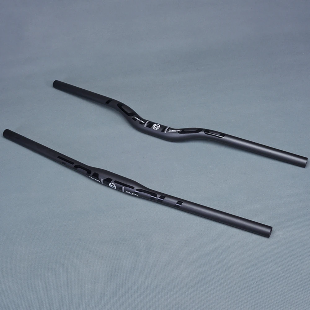 TOMTOU Carbon Fiber Handlebars Mountain Bike MTB Bicycle Handlebar 31.8mm Cycling Steering Wheel 580mm - 760mm Black Matte