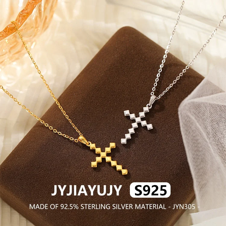 

JYJIAYUJY 100% цельное оригинальное ожерелье из стерлингового серебра S925, ожерелье в наличии, модная повседневная одежда с крестом JYN305