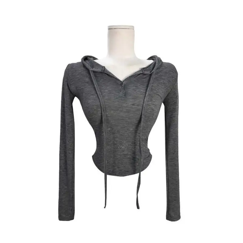 Camiseta ajustada ort Svel para mujer, sencilla, versátil, con cuello semisotón, diseño fino, Top largo de verano, estilo coreano...