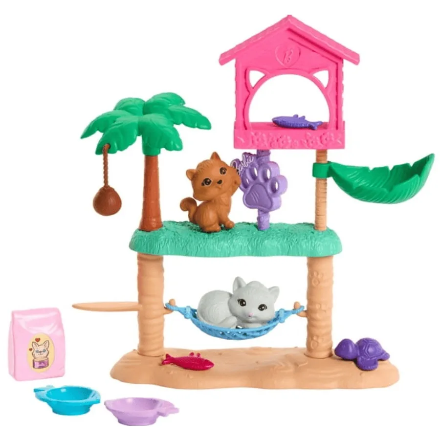 

World Pet Paradise Kitty Playset with 9 Pieces Including 2 Cats Food Accessories Toys