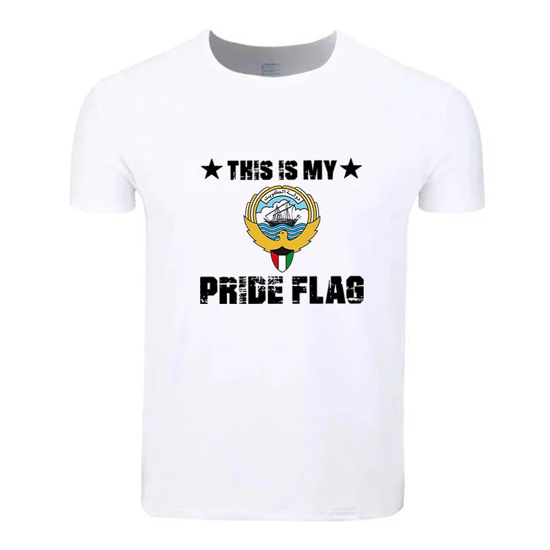 Kuwait Pride Flag Cotton Students Summer T-Shirt Custom Casual Short Sleeve Men Women Boys Girls T Shirt Tees Kids Tshirt