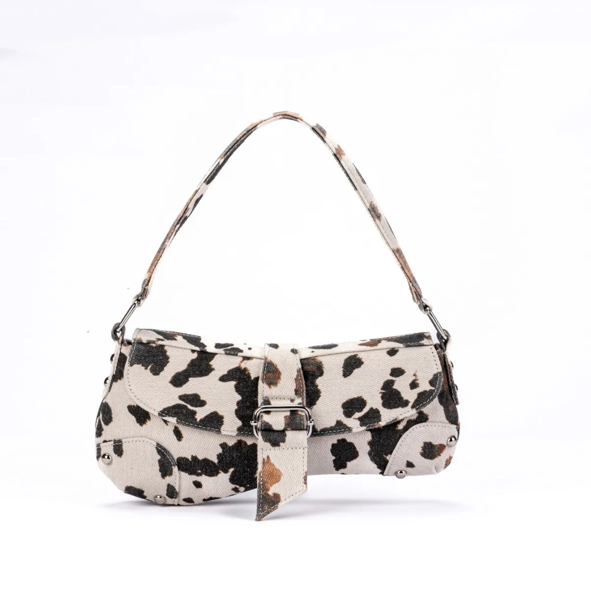 

French Underarm Tote Bags for Women's Brown Leopard Handbag Clutch Bags Female Vintage PU Leather Shoulder Bags Versatile Casual