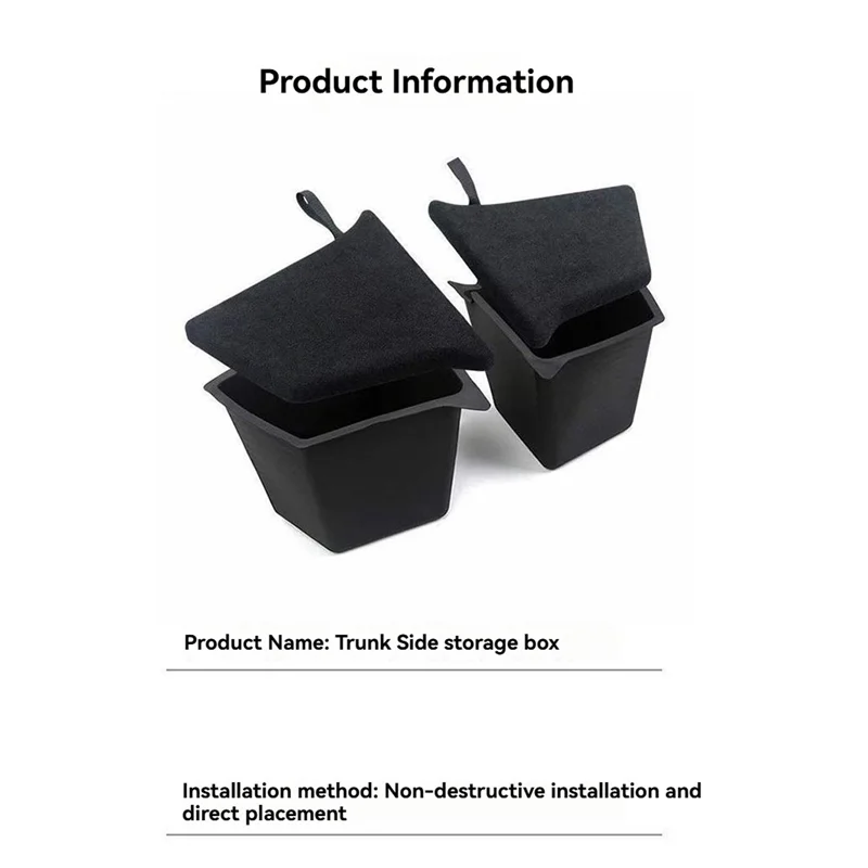 

A85E-Trunk Side Storage Box Left Right Bins Organizer Tray Stowing Tidying Packet Car Accessories For Tesla Model Y 21-24