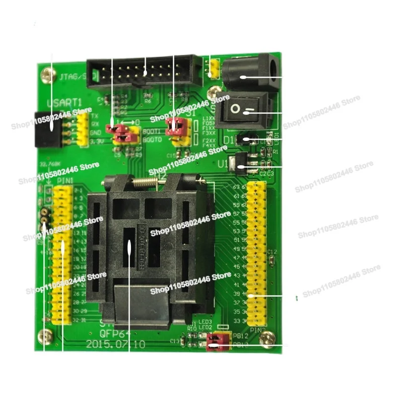 STM32 Programmer, Programmer, Downloader, Test Seat, Programming Seat QFP64
