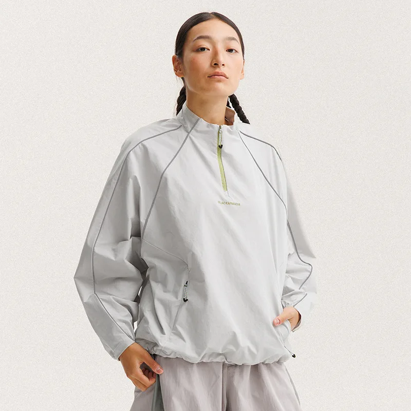 Men Women Reflective Strip Lightweight Windproof Waterproof Quick Dry Outdoor Functional Track Techwear Sport Jacket Coat