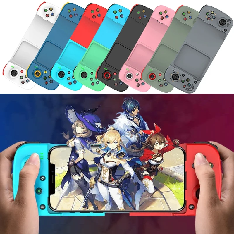 D3 Wireless Bluetooth Gamepad Type-C Retractable Game Controller Joystick For PUBG Mobile Support IOS Android TV/PC Device PS4