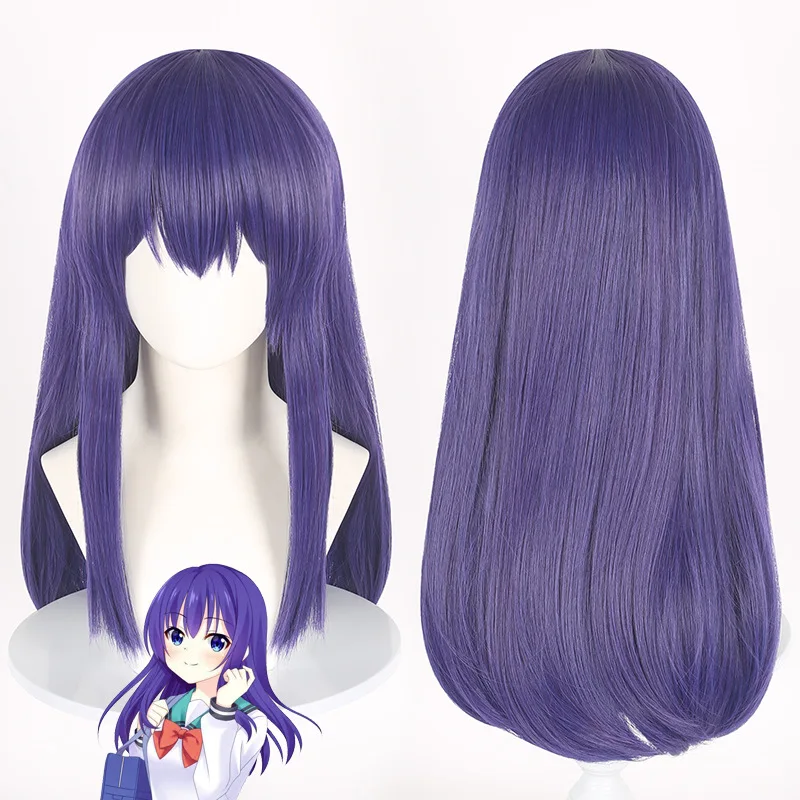 

Synthetic Long Straight Blue Wig Natural Scalp Soft Fiber Hair Costume Party Heat Resistant Women Cosplay Wig