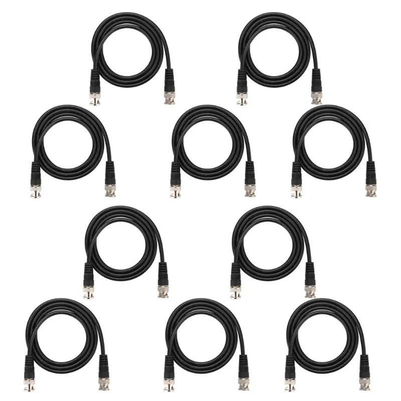 

10Pcs Copper Core Coaxial Cable BNC Male To BNC Male Cable For CCTV Camera 1m