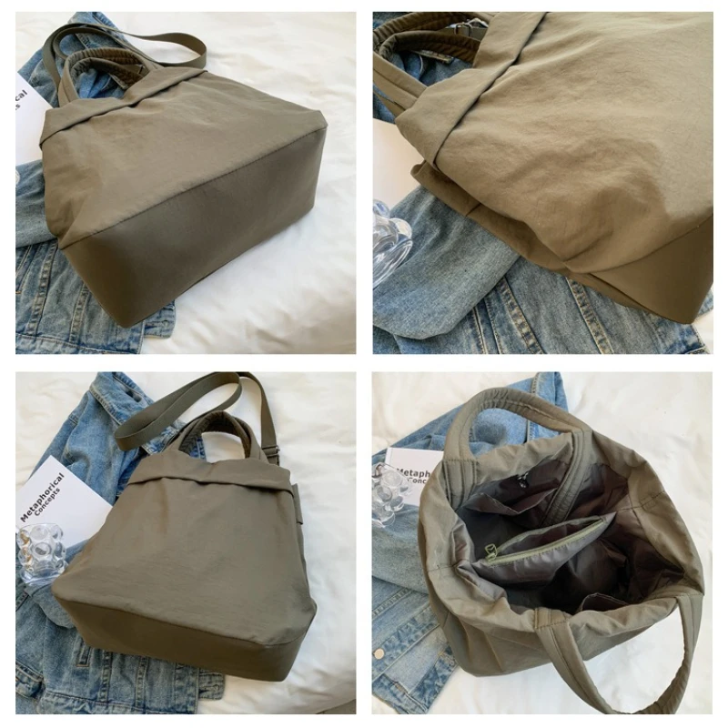 حقيبة يد نسائية كاجوال ذات سعة كبيرة، حقيبة نايلون ناعمة للفتيات في المدارس، حقيبة كتب، حقائب كروس للنساء، حقائب مصممة #5