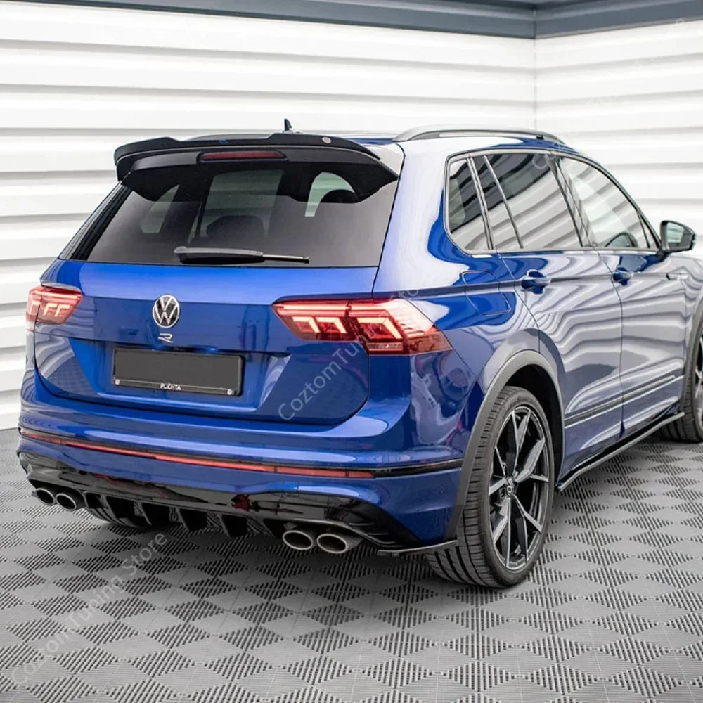 Maxton Style Gloss Rear Side Splitter For VolksWagen Tiguan R Facelift Rear Bumper Diffuser Lip Bodykits 2021-2023 Tuning - view 2
