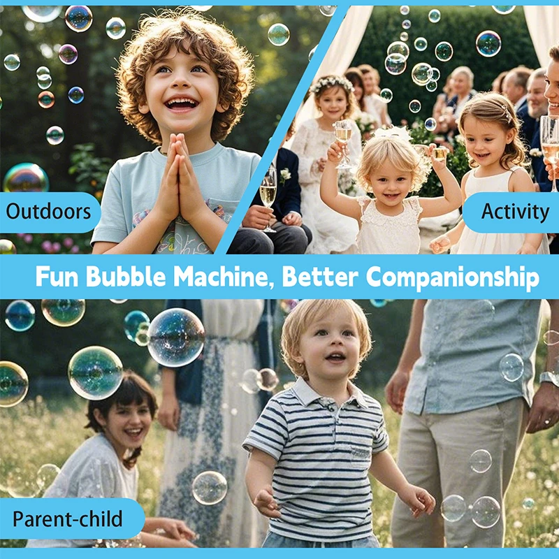 Fully automatic handheld/floor standing children's bubble toy light bubble machine outdoor activity without battery bubble water