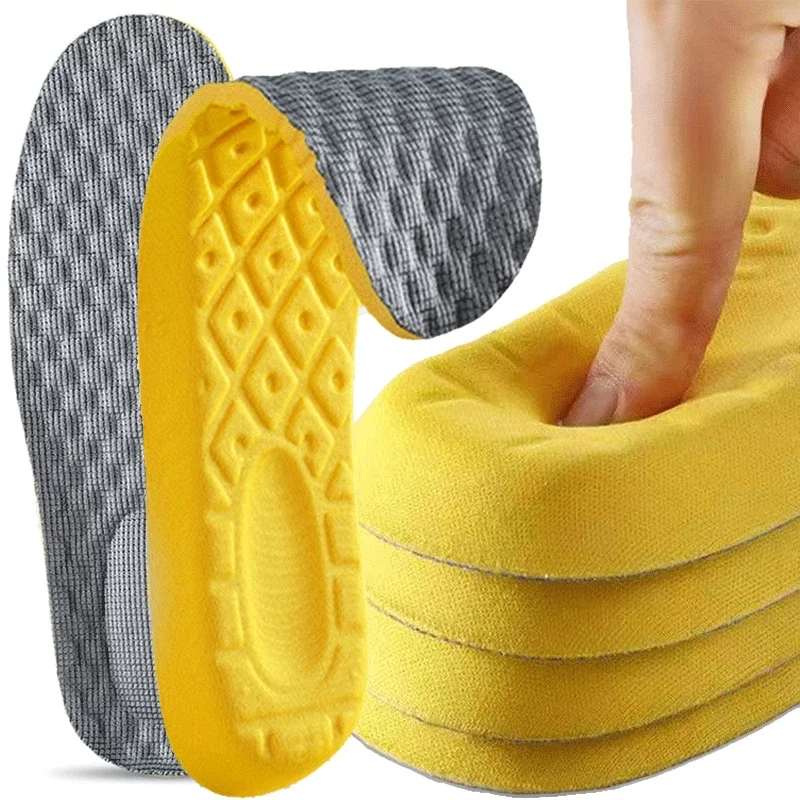 EU 35-45 Shoe Inserts Pad Soft Sport Insoles 5D Memory Foam Breathable Outdoor Running Silicone Gel Cushion Orthopedic Insoles