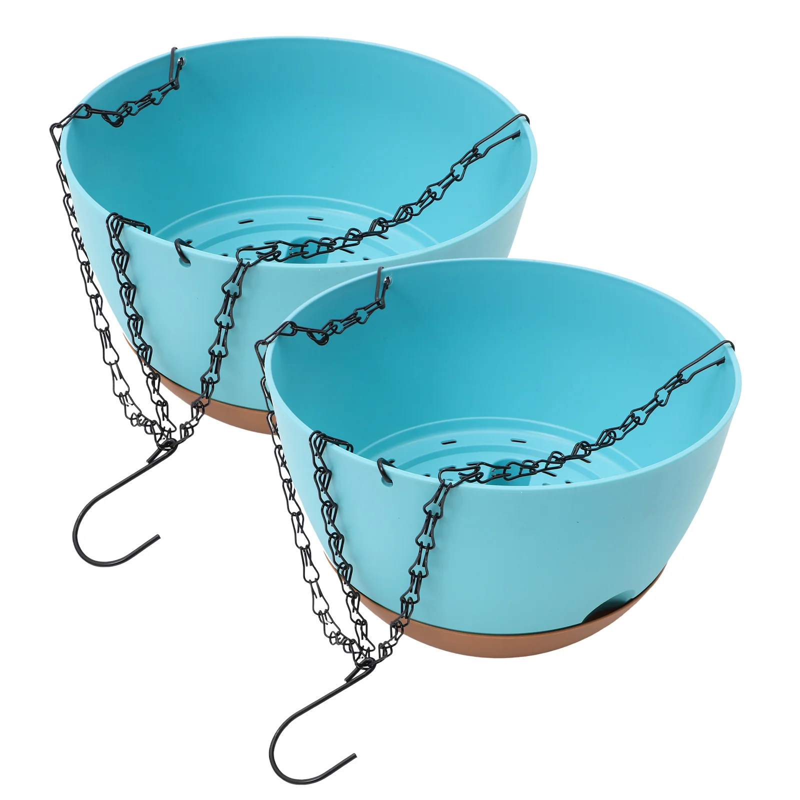 

2Pcs Plastic Hanging Basket Durable Metal Flower Pot Planter for Indoor Outdoor Garden Balcony Decoration Flower Container