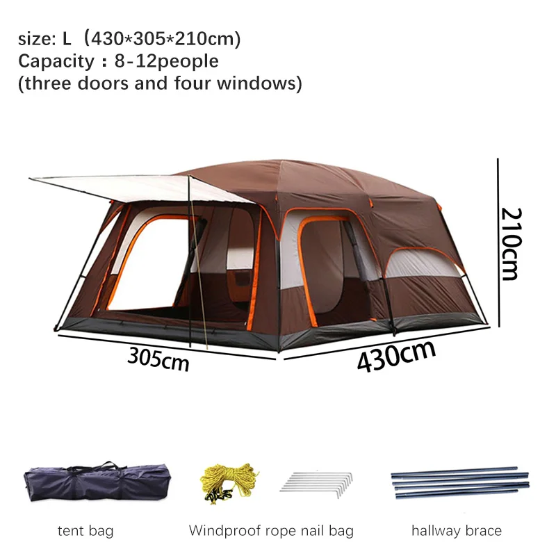 APZ073-2 Strand Zelt Tente-Camping 4 Saison Pliable Glamping Camping Tents 6 People Exterieur Summer Tent