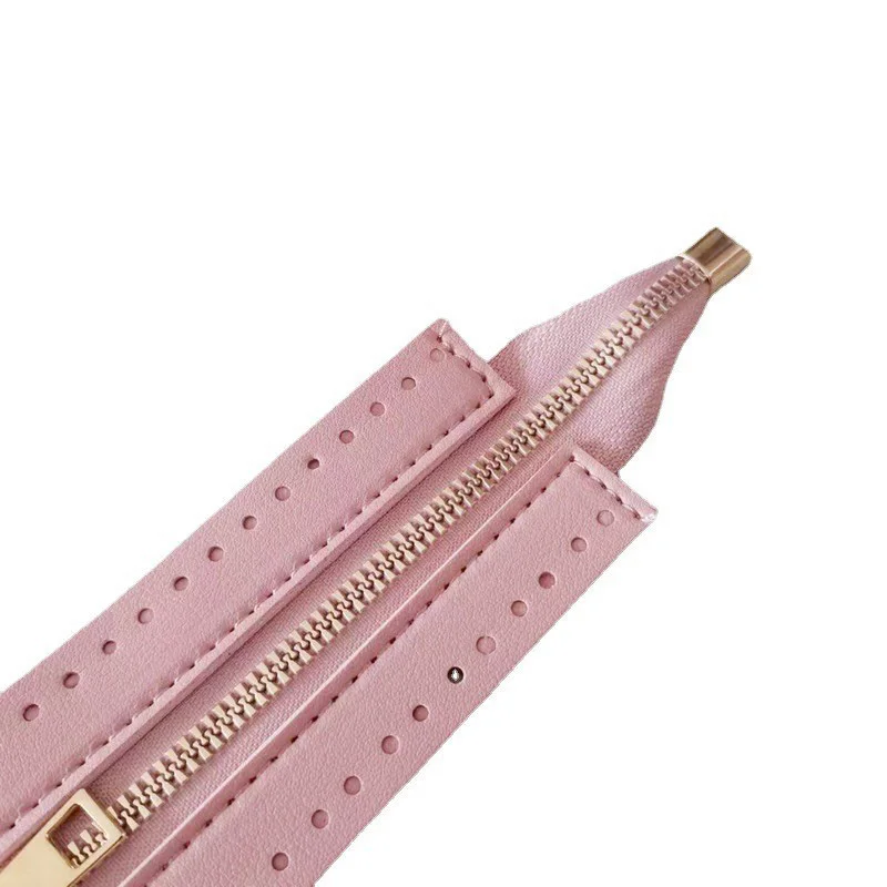 Replaceable DIY Sewing Leather Zipper Useful For Crochet Bag Hardware Soild Zipper Sewing Accessory Handbag Leather Zipper