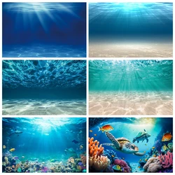 Underwater World Seabed Backdrop for Photography Summer Ocean Undersea Aquarium Fish Coral Baby Portrait Photo Background Studio