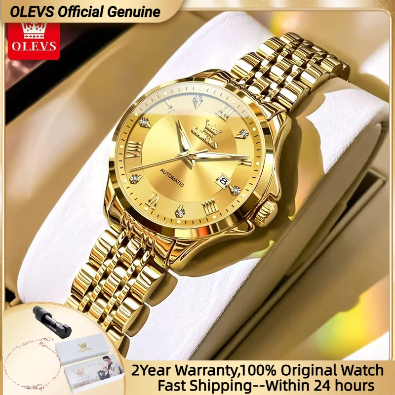 

OLEVS 6702 Women's Watch Top Brand Luxury Automatic Mechanical Watch Elegant Diamond Waterproof Luminous Women Watch Reloj Mujer