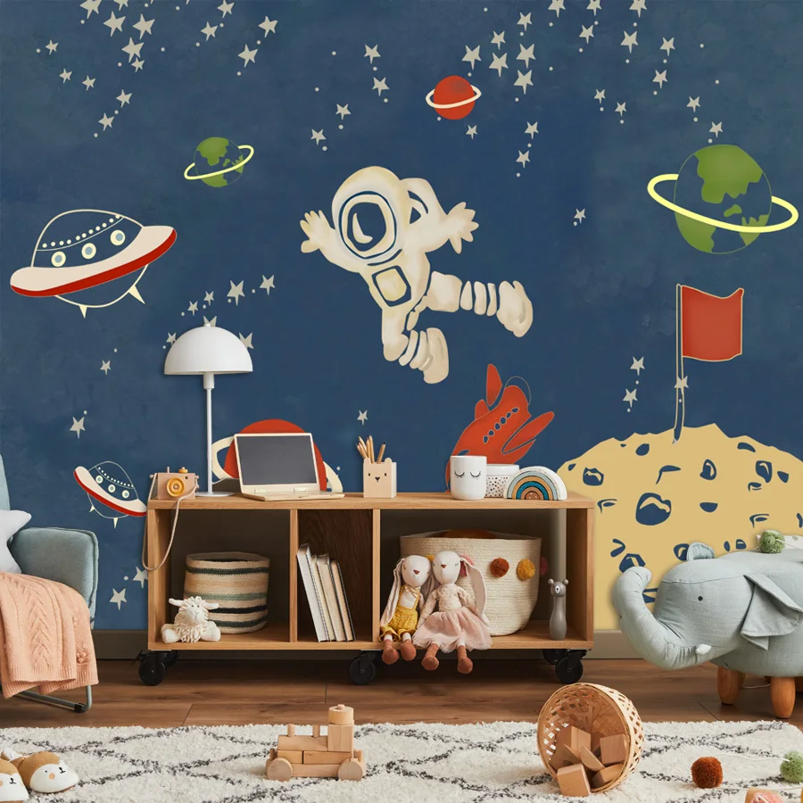 

Custom Self Adhesive Optional Wallpaper for Bedroom Decoration Kids Baby Room Starry Space Contact Wall Papers Home Decor Mural